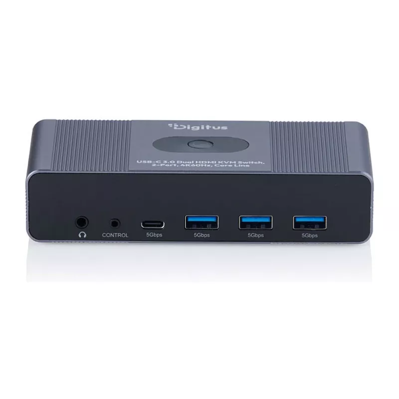 KVM prepínač DIGITUS DS-12856 USB-C/USB-A 2-portový Dual HDMI 4K60Hz (USB 3.2 Gen 1)