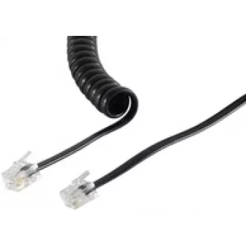ShiverPeaks S-Impuls 70133-KOMSA Špirálový kábel pre telefónny handset RJ10 na RJ10, 2 m, čierny