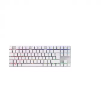 Mechanická herná klávesnica Cherry MX 8.2 TKL Wireless RGB – Tenkeyless, RF + Bluetooth, AZERTY, 88 klávesov, biela