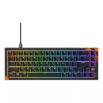 Mechanická herná klávesnica Cherry K5 Pro TMR Compact — 65% QWERTY US, káblová USB, RGB, čierna/oranžová