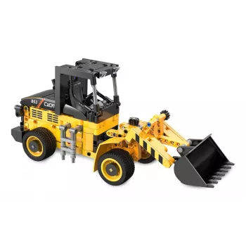 Stavebnica nakladač Jamara CaDA Wheel loader Bricks, pre deti od 8 rokov, čierna a žltá