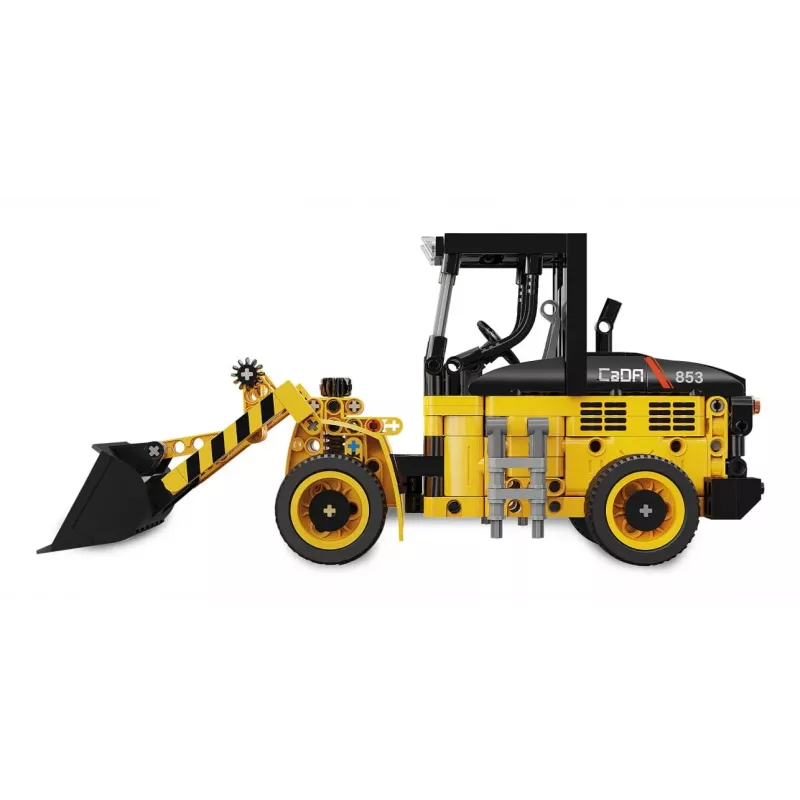 Stavebnica nakladač Jamara CaDA Wheel loader Bricks, pre deti od 8 rokov, čierna a žltá