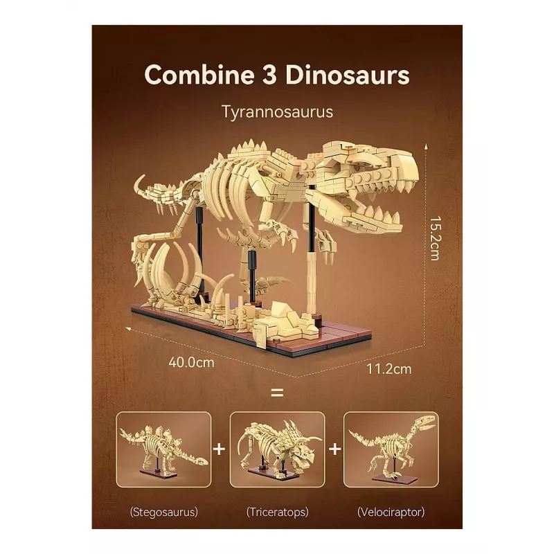 Stavebnica Jamara CaDA dinosaurus fosília Stegosaurus — 297 dielov, vek 8+, béžová/hnedá