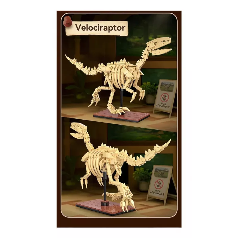 Stavebnica Jamara CaDA dinosaurus fosília Velociraptor — 256 dielov, vek 8+, béžová/hnedá