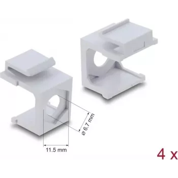 Keystone kryt biely so 7 mm vstupom pre kábel, balenie 4 ks – DELock 87609