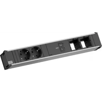 Zásuvkový blok Bachmann CONI s 2x CEE 7/3 zásuvkami a 1x USB-C 100W, 2x káblovými konektormi, 0,2 m kábel
