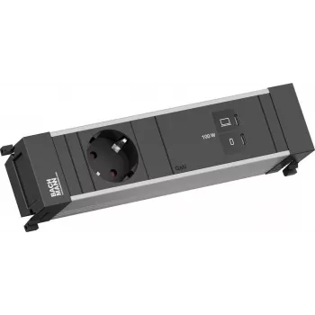 Power Frame zásuvkový modul Bachmann BM0023854 s 1x CEE7/3 zásuvkou a 1x USB-C na USB-C káblom s 100W, L=0,2m