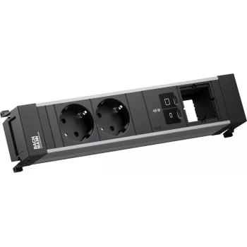 Power Frame zásuvkový blok Bachmann BM0024207 s 2x CEE7/3 zásuvkami, 1x USB-C PD 45W, 1x pripojovací modul, 0,2 m kábel