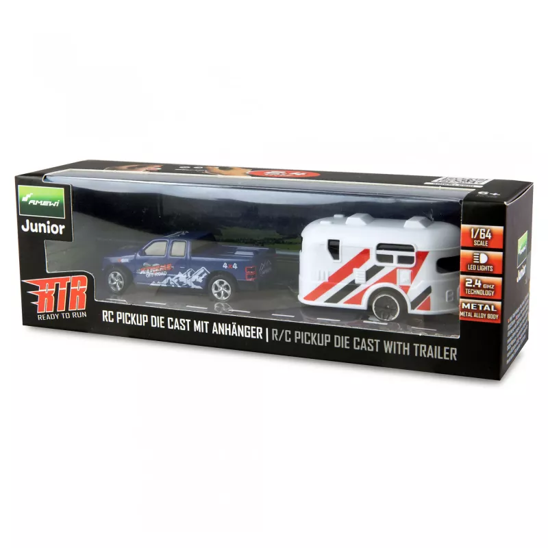 RC Pickup Amewi 22680 1:64 RTR s prívesom, modrá
