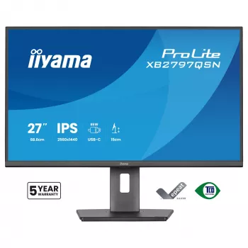 Počítačový monitor IIYAMA ProLite XB2797QSN-B1 27 palcov 2560x1440 Quad HD LCD IPS, matný, USB 3.2 hub, reproduktory, výškovo nastaviteľný, VESA