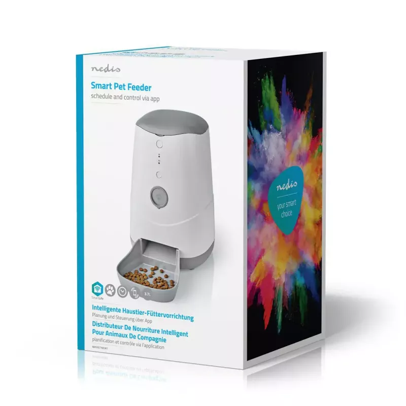Nedis WIFIPET10CWT Automatický dávkovač krmiva pre domáce zvieratá 3,7 L Wi-Fi