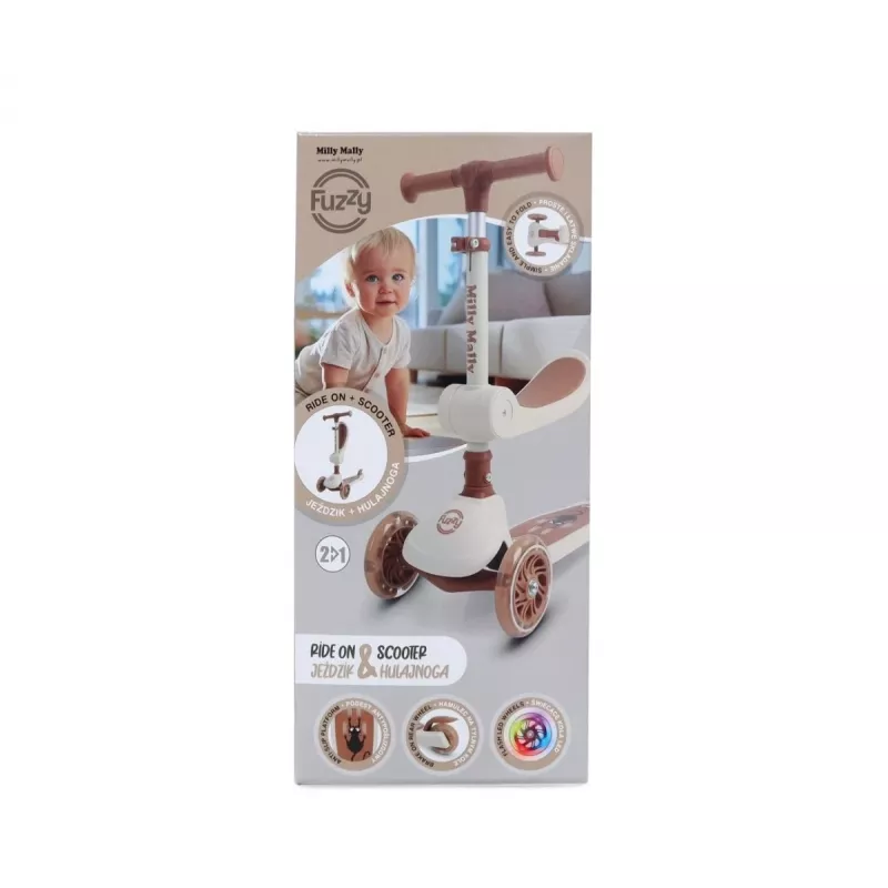 Kolobežka milly mally Milly Mally Scooter Fuzzy Classic — detská kolobežka, béžová