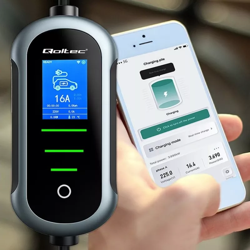 Nabíjačka pre elektromobil QOLTEC 11 kW 400 V CEE 16 A s WiFi