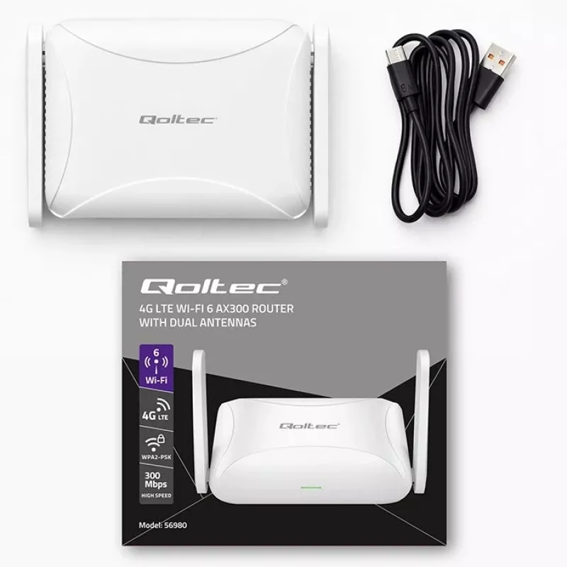 Router QOLTEC 56980 – 4G LTE mobilný router s Wi‑Fi 6