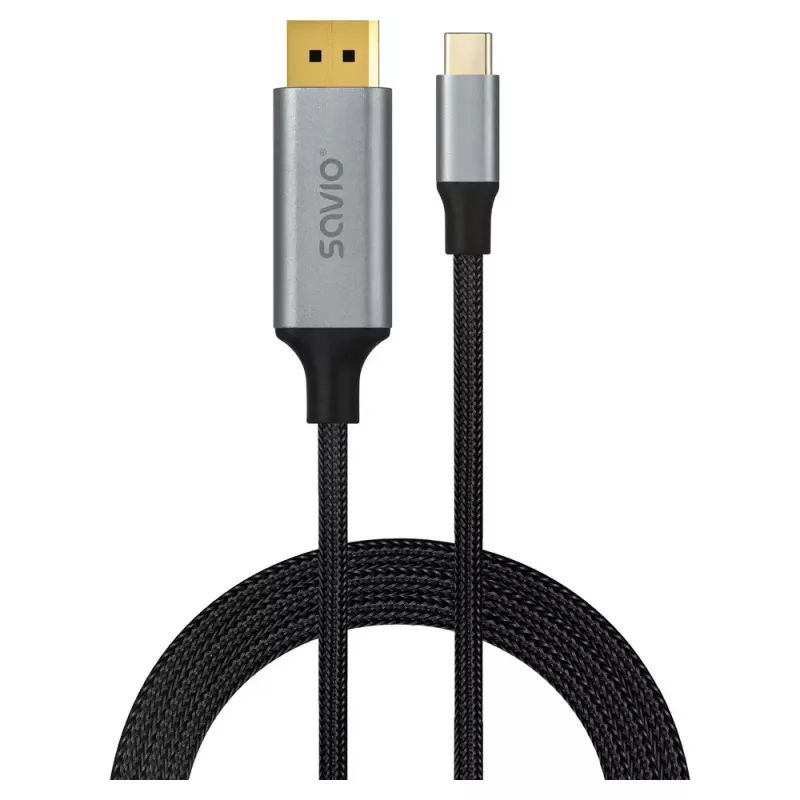 USB-C na DisplayPort kábel SAVIO CL-208 (DisplayPort 1.2, 2 m)