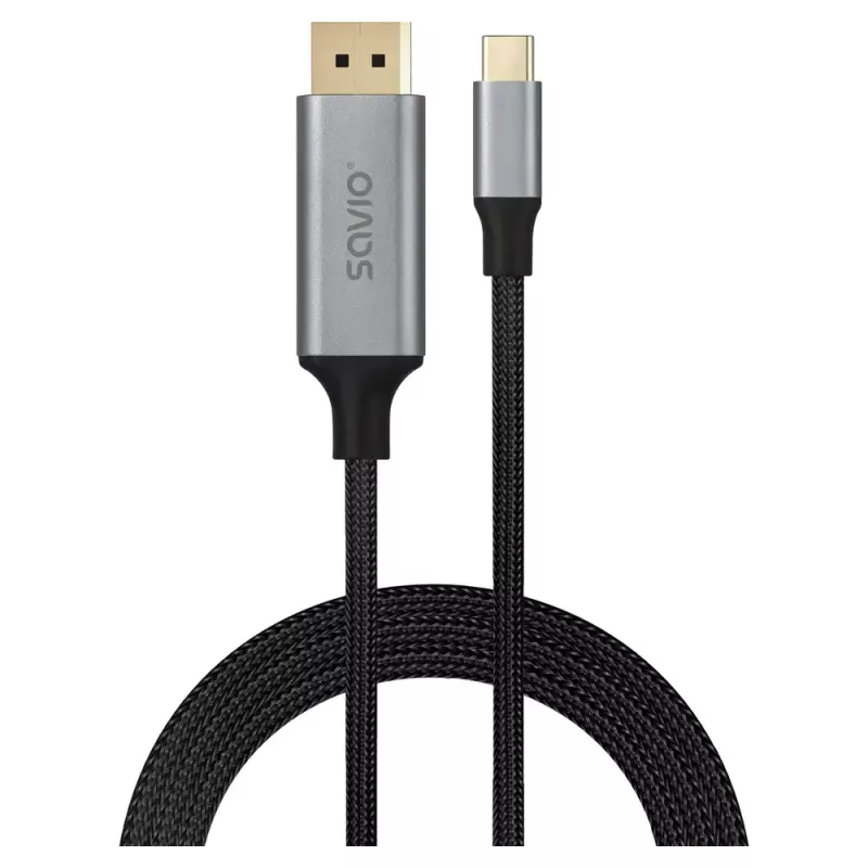 USB-C na DisplayPort kábel SAVIO CL-208 (DisplayPort 1.2, 2 m)