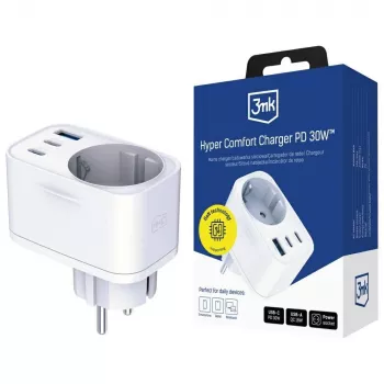 3MK Charger Comfort Charger GaN 30W biela – USB napájací zdroj, 30W GaN výstup
