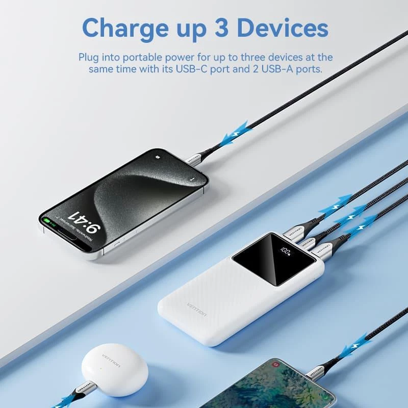 Powerbanka USB 10000MAH 22.5W/ČIERNA FHKB0 Vention