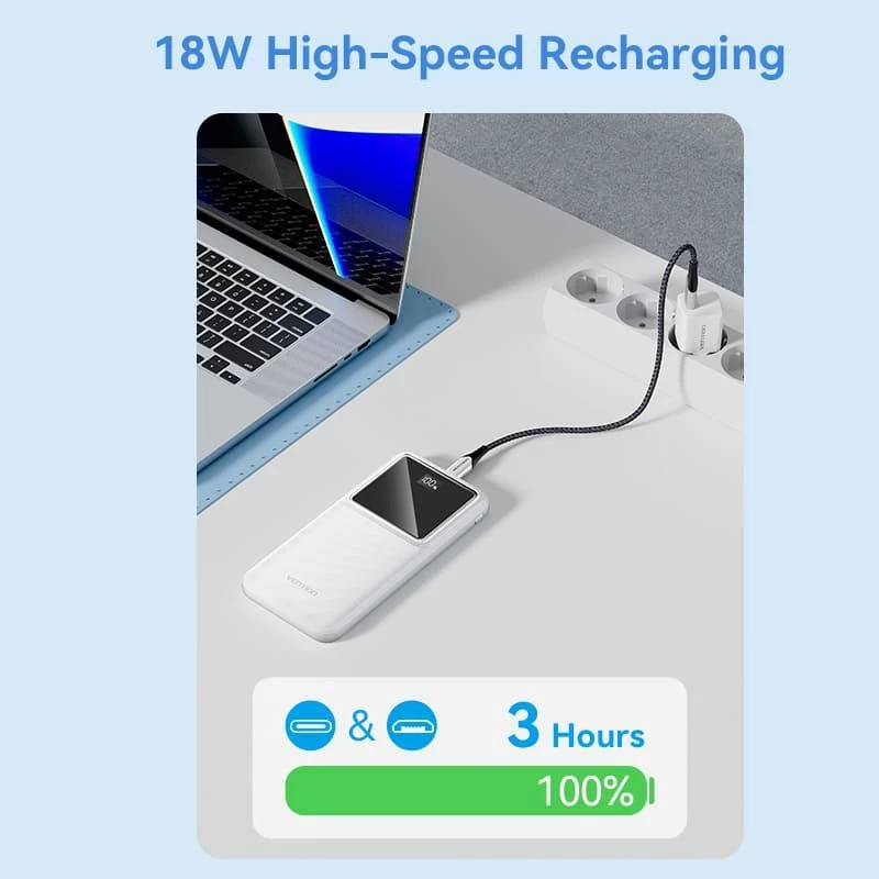 Powerbanka USB 10000MAH 22.5W/ČIERNA FHKB0 Vention