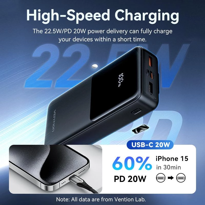Powerbank USB 20000MAH 22.5W/WEISS FHPW0 Vention