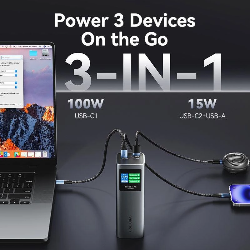 Powerbanka USB 27000MAH 140W/FKEH0 Vention
