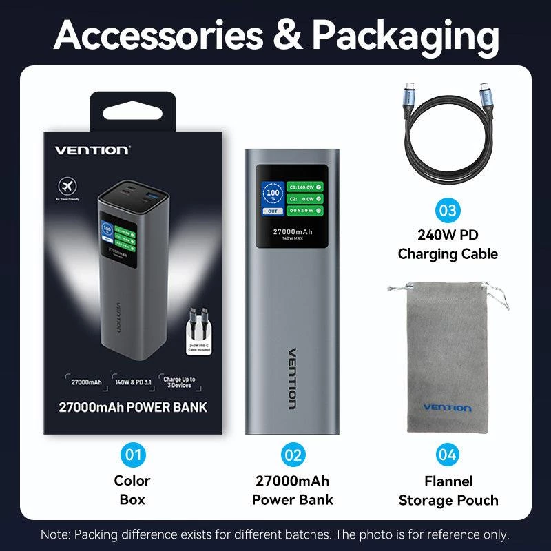 Powerbanka USB 27000MAH 140W/FKEH0 Vention