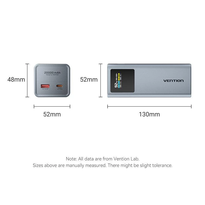 Powerbanka USB 20000MAH 100W/FKCH0 Vention
