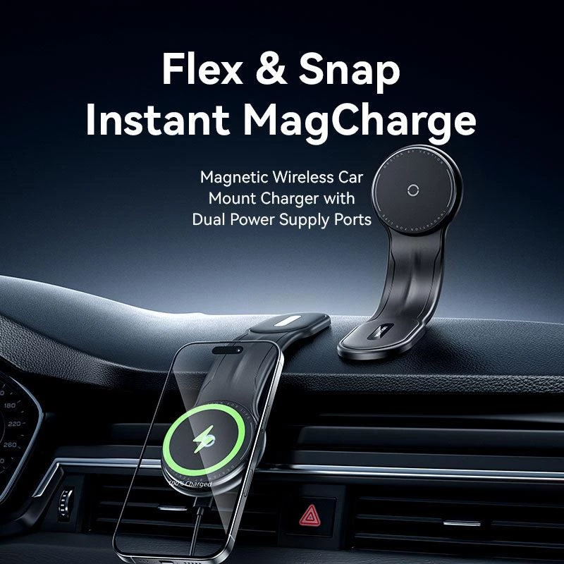 Mobilná autonabíjačka magnetická/bezdrôtová čierna KSJB0 Vention