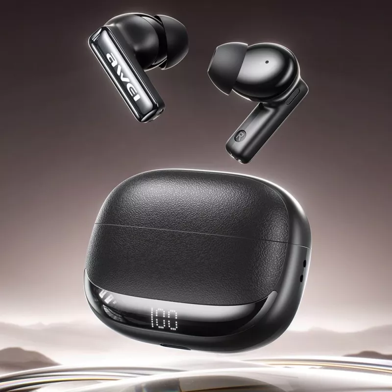 Awei Bluetooth slúchadlá model ANC TA19 TWS s aktívnym potlačením hluku, True Wireless Stereo, Bluetooth pripojenie