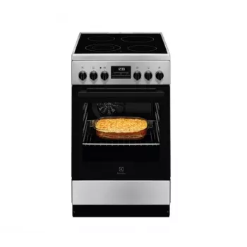 Voľne stojaci sporák Electrolux LKR540266X — 4-zónová sklokeramická varná doska, elektrická rúra 57 l, nerez, energetická trieda A, 50 cm