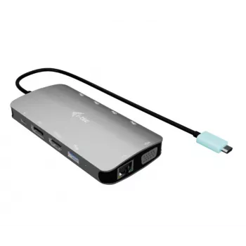 Dokovacia stanica ITEC i-tec USB-C Metal Nano 3x Display (DP, HDMI, VGA) s Power Delivery 100 W, 4x USB-A, Gigabit Ethernet