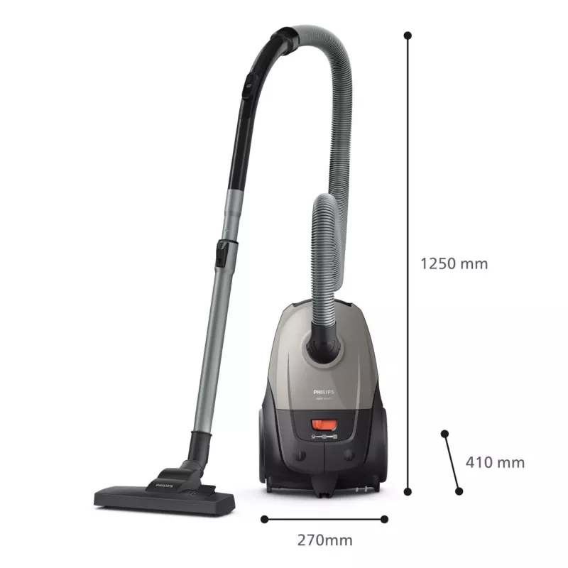 Podlahový vysávač Philips 2000 series XD2152/12 — 850 W, 3 L vrecko na prach, HEPA filter, suché čistenie