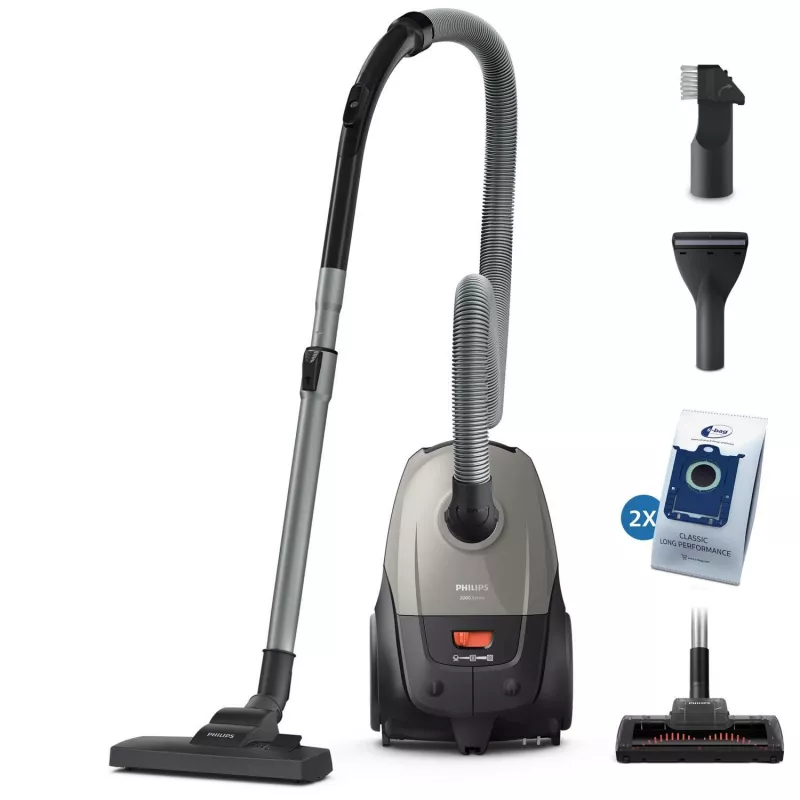Podlahový vysávač Philips 2000 series XD2152/12 — 850 W, 3 L vrecko na prach, HEPA filter, suché čistenie
