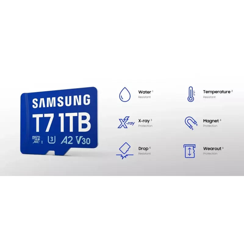 MicroSDXC pamäťová karta Samsung T7 128 GB UHS-I U3 V30 170 MB/s modrá