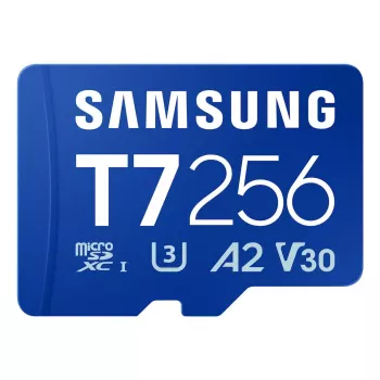 MicroSDXC pamäťová karta Samsung T7 256 GB UHS-I U3 V30 čítanie 170 MB/s modrá