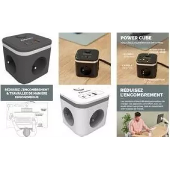 Fellowes zásuvková kocka Power Cube, Type E, biela - pre trh: F - 1 kus (100137170)