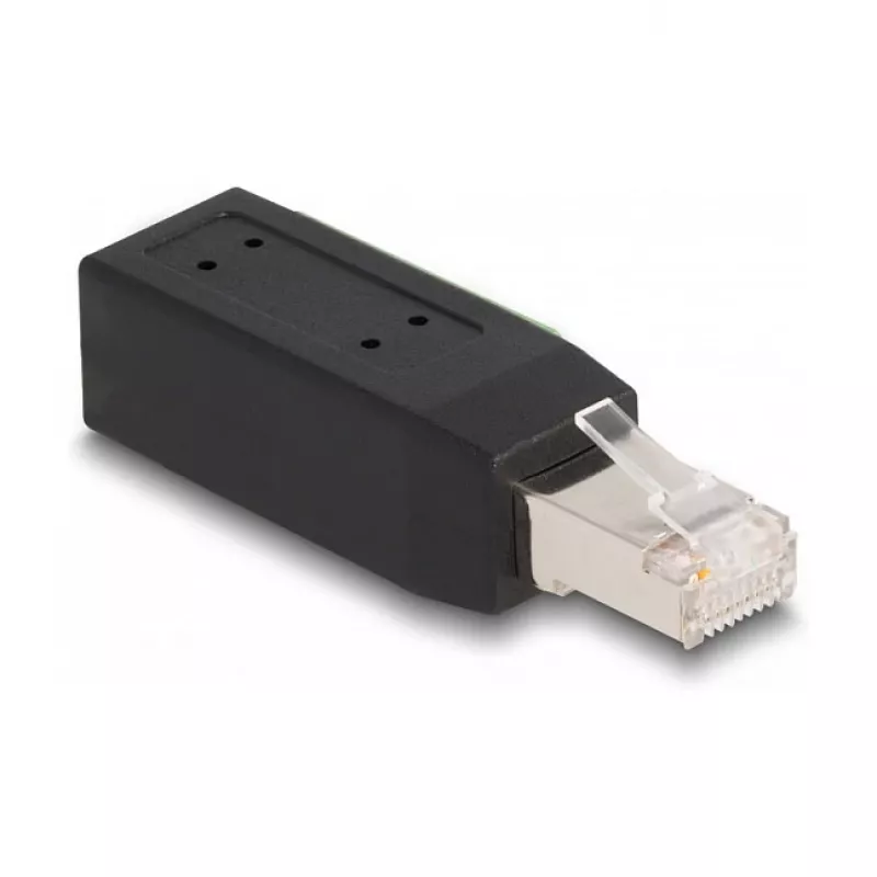 DeLOCK RJ45 konektor samec Cat.5e na svorkovnicový adaptér 90° zahnutý