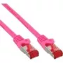 Patch kábel InLine S/FTP PiMF Cat6 250 MHz RJ-45 na RJ-45 PVC meď ružový 0,3 m