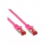InLine patch kábel S/FTP PiMF Cat.6 250MHz PVC meď ružový 0,5m