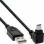 InLine USB 2.0 kábel USB A konektor samec na Mini-USB B konektor samec, 90° nahor zahnuté konektory, 1,5 m, čierny