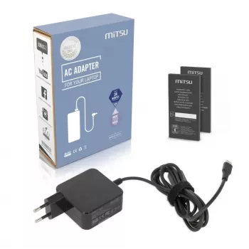 MITSU AC adaptér USB-C 45 W Type-C (čierna) — 45W USB-C napájací adaptér pre prenosné zariadenia