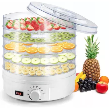 Extralink Home veľký sušič na huby, ovocie, zeleninu a bylinky výkonný Pro 500W + 5 podnosov 27cm biela