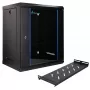 Extralink Lite 12U 530X400 nástenný rack rozvádzač čierny s policou