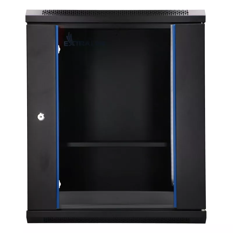 Extralink Lite 12U 530X400 nástenný rack rozvádzač čierny s policou
