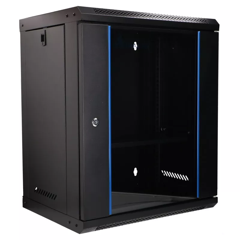 Extralink Lite 12U 530X400 nástenný rack rozvádzač čierny s policou