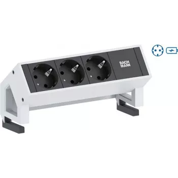 Bachmann Desk 2 predlžovací kábel 1 AC výstup interiérový biely (902.380)