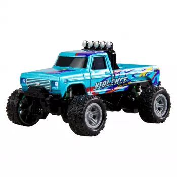 RC Monster Truck Amewi DieCast 1:64 RTR Blue – tlakový odliatok mierka 1:64, pripravený na jazdu