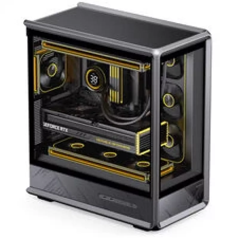 Jonsbo D401 PC skriňa, Midi Tower, ATX, temperované sklo – čierna
