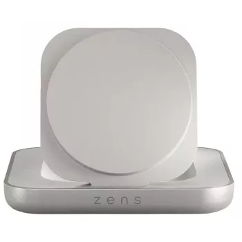 Bezdrôtová magnetická nočná nabíjačka Zens ZESC20W/00 — biela, MagSafe-kompatibilné 15W bezdrôtové nabíjanie