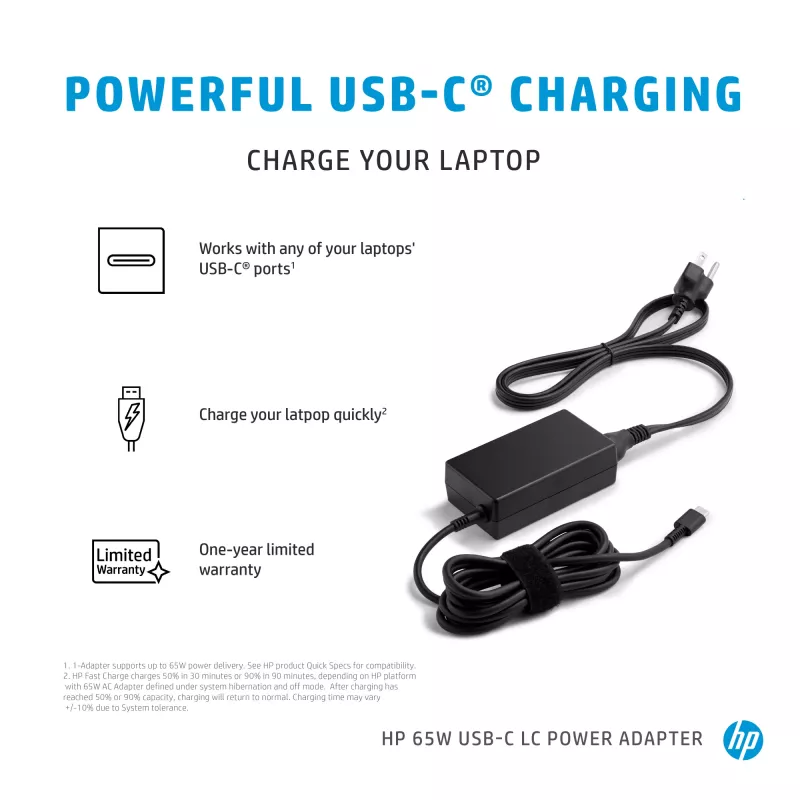 HP 65W USB-C LC napájací zdroj interiérový napájací zdroj pre notebook čierny